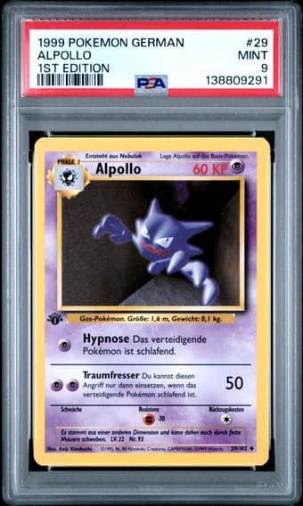 1999 #29 Alpollo 1st Edition PSA 9 German Pokemon