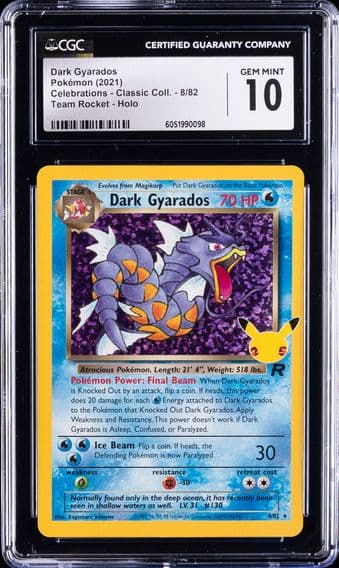 2021 #8 Dark Gyarados-Holo CGC 10 Celebrations Classic Collection Pokemon