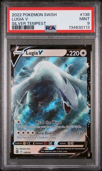 2022 #138 Lugia V PSA 9 Sword & Shield Silver Tempest Pokemon