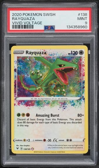 2020 #138 Rayquaza PSA 9 Sword & Shield Vivid Voltage Pokemon