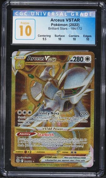 2022 #184 Full Art/Arceus Vstar CGC 10 Pristine Sword & Shield Brilliant Stars Pokemon