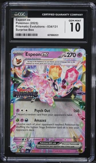 2025 #034 Espeon EX CGC 10 Pre EN-Prismatic Evolutions Pokemon