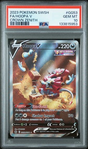 2023 #GG53 Full Art/Hoopa V PSA 10 Sword and Shield Crown Zenith Pokemon
