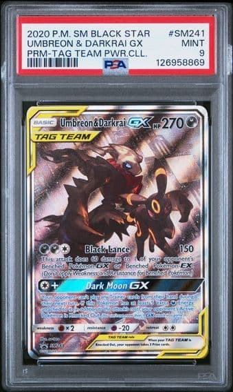 2020 #SM241 Umbreon & Darkrai GX PSA 9 SM Black Star Promo Pokemon