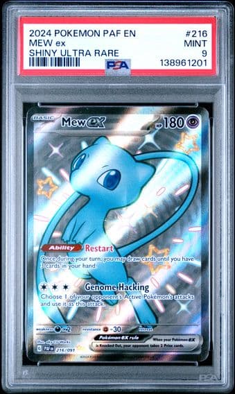 2024 #216 Mew EX PSA 9 Paf EN-Paldean Fates Pokemon