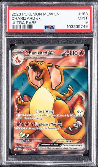 2023 #183 Charizard EX PSA 9 Mew EN-151 Pokemon