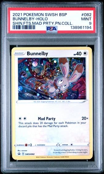 2021 #082 Bunnelby-Holo PSA 9 Swsh Black Star Promo Pokemon