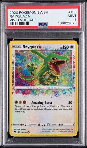 2020 #138 Rayquaza PSA 9 Sword & Shield Vivid Voltage Pokemon