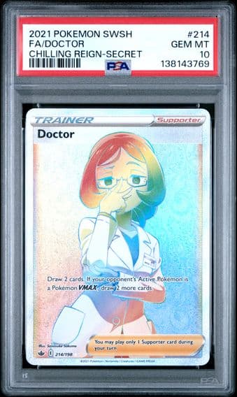 2021 #214 Full Art/Doctor PSA 10 Sword & Shield Chilling Reign Pokemon