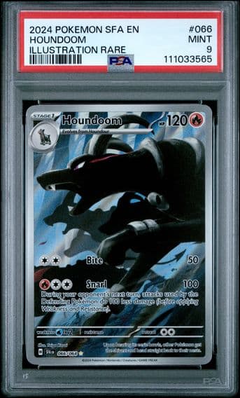 2024 #066 Houndoom PSA 9 Sfa EN-Shrouded Fable Pokemon