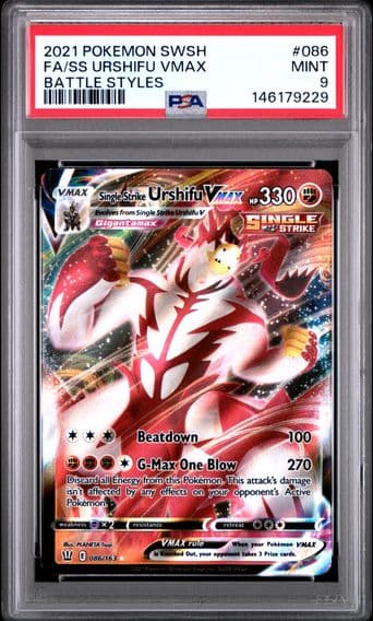 2021 #086 Full Art/Single Strike Urshifu Vmax PSA 9 Sword & Shield Battle Styles Pokemon
