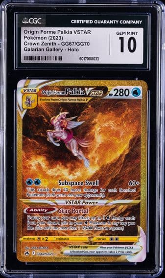 2023 #GG67 Full Art/Origin Forme Palkia Vstar CGC 10 Sword and Shield Crown Zenith Pokemon