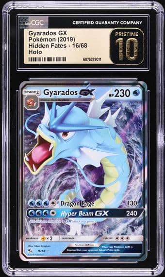2019 #16 Gyarados GX CGC 10 Pristine Sun & Moon Hidden Fates Pokemon