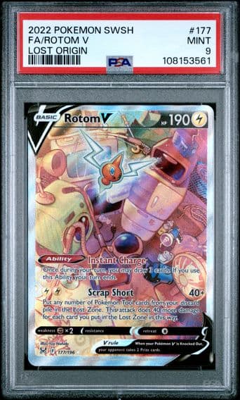 2022 #177 FULL ART/ROTOM V PSA 9 SWORD & SHIELD LOST ORIGIN POKEMON