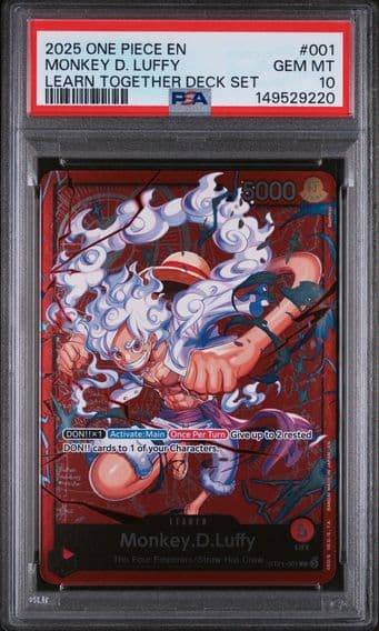 2025 #001 Monkey D. Luffy PSA 10 One Piece Learn Together Deck Set