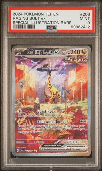 2024 #208 Raging Bolt EX PSA 9 Tef EN-Temporal Forces Pokemon