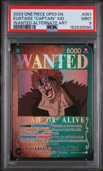 2023 #051 Eustass "Captain" Kid PSA 9 One Piece OP03-Pillars of Strength