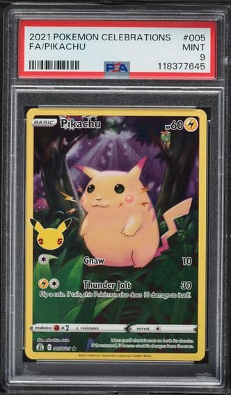 2021 #005 Full Art/Pikachu PSA 9 Celebrations Pokemon