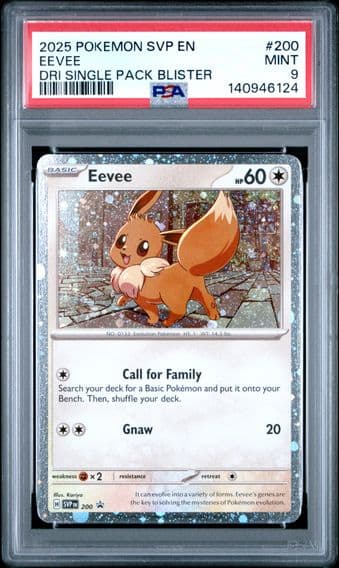 2025 #200 Eevee PSA 9 Svp EN-SV Black Star Promo Pokemon