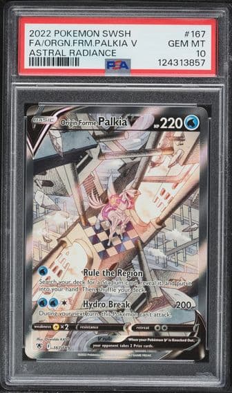 2022 #167 Full Art/Origin Forme Palkia V PSA 10 Sword & Shield Astral Radiance Pokemon