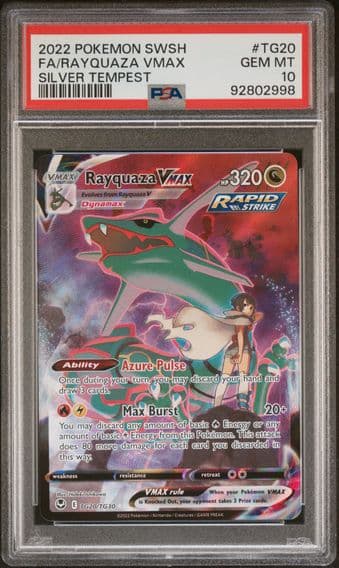 2022 #TG20 Full Art/Rayquaza Vmax PSA 10 Sword & Shield Silver Tempest Pokemon
