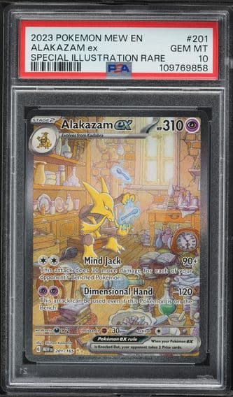 2023 #201 Alakazam EX PSA 10 Mew EN-151 Pokemon