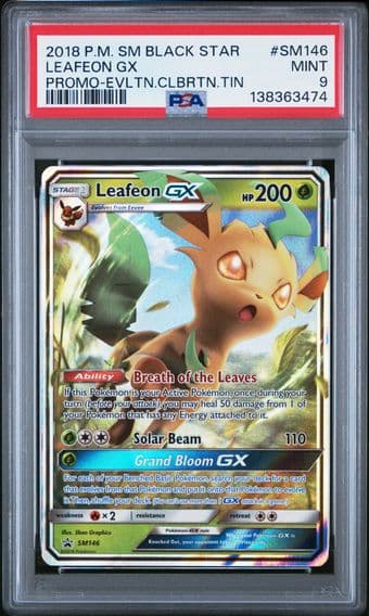 2018 #SM146 Leafeon GX PSA 9 SM Black Star Promo Pokemon