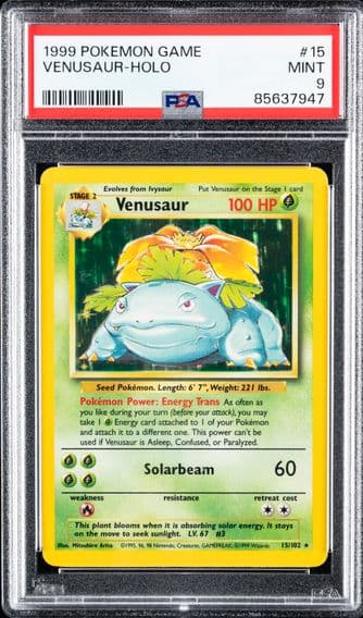1999 #15 Venusaur-Holo PSA 9 Game Pokemon