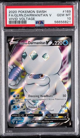 2020 #169 Full Art/Galarian Darmanitan V PSA 10 Sword & Shield Vivid Voltage Pokemon