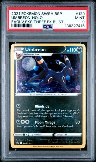 2021 #129 Umbreon-Holo PSA 9 Swsh Black Star Promo Pokemon