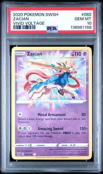 2020 #082 Zacian PSA 10 Sword & Shield Vivid Voltage Pokemon