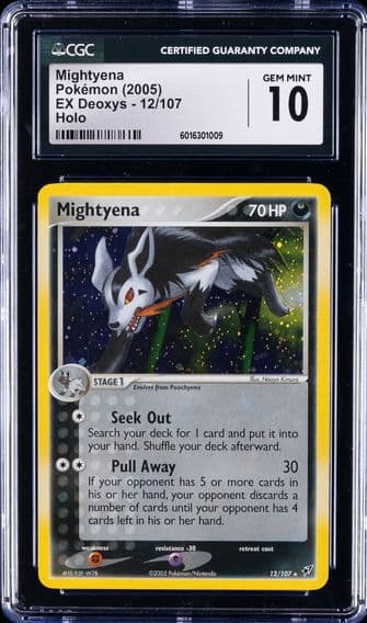 2005 #12 Mightyena CGC 10 Gem Mint Pokemon | EX Deoxys Holo