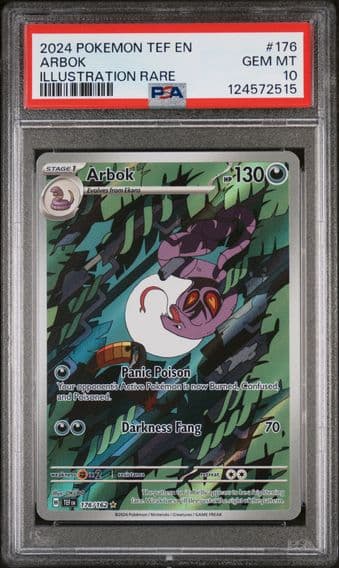 2024 #176 Arbok PSA 10 Tef EN-Temporal Forces Pokemon