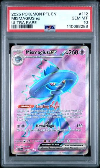 2025 #112 Mismagius EX PSA 10 Pfl EN-Phantasmal Flames Pokemon