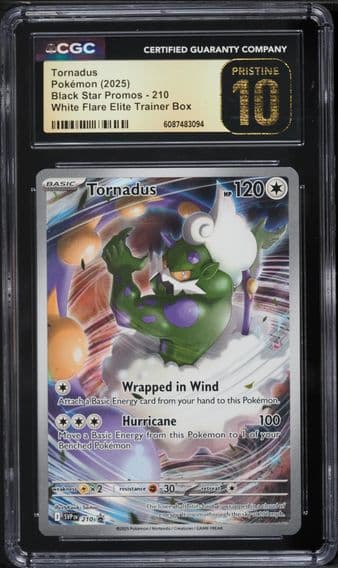 2025 #210 Tornadus CGC 10 Pristine Svp EN-SV Black Star Promo Pokemon