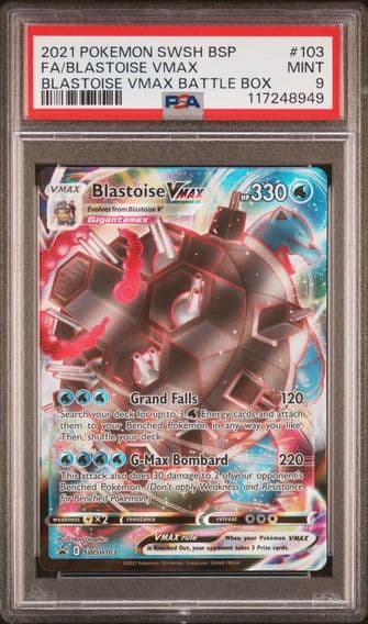 2021 #103 Full Art/Blastoise Vmax PSA 9 Swsh Black Star Promo Pokemon