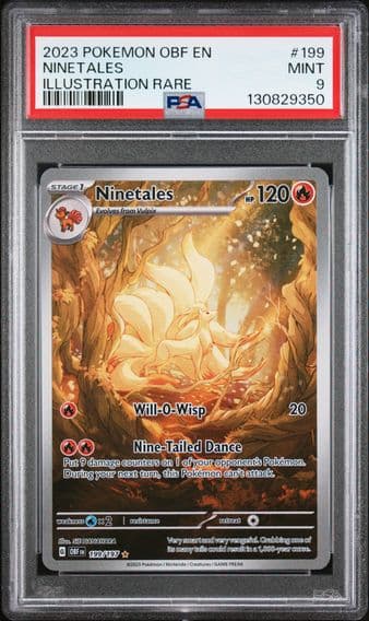 2023 #199 Ninetales PSA 9 Obf EN-Obsidian Flames Pokemon