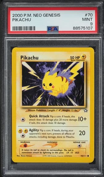 2000 #70 PIKACHU PSA 9 POKEMON NEO GENESIS