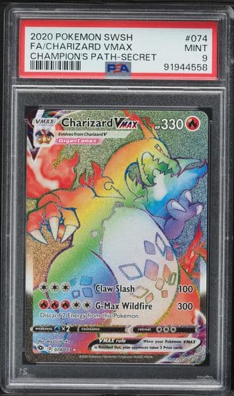 2020 #074 Full Art/Charizard Vmax PSA 9 Sword & Shield Champion's Path Pokemon