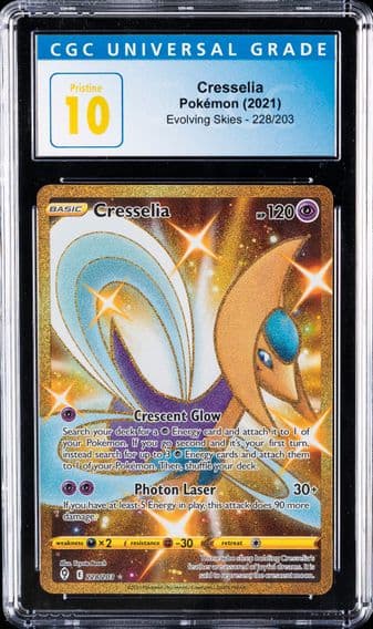 2021 #228 Full Art/Cresselia CGC 10 Pristine Sword & Shield Evolving Skies Pokemon