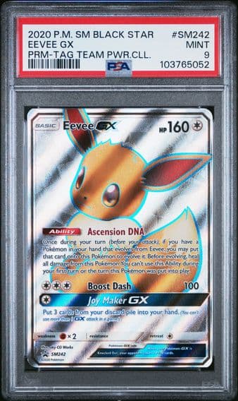 2020 #SM242 EEVEE GX PSA 9 POKEMON SM BLACK STAR PROMO | TAG TEAM POWERS COLLECTION