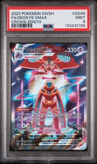 2023 #GG45 Full Art/Deoxys Vmax PSA 9 Sword and Shield Crown Zenith Pokemon