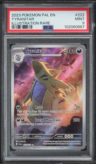 2023 #222 SCARLET & VIOLET PALDEAN EVOLVED IR TYRANITAR PSA 9  POKEMON
