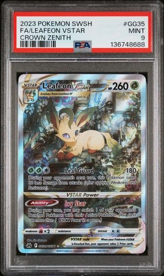 2023 #GG35 Full Art/Leafeon Vstar PSA 9 Sword and Shield Crown Zenith Pokemon