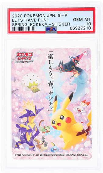 2020 #NA SPRING PROMO JAPANESE POKEKA STICKER LET'S HAVE FUN! PSA 10 POKEMON