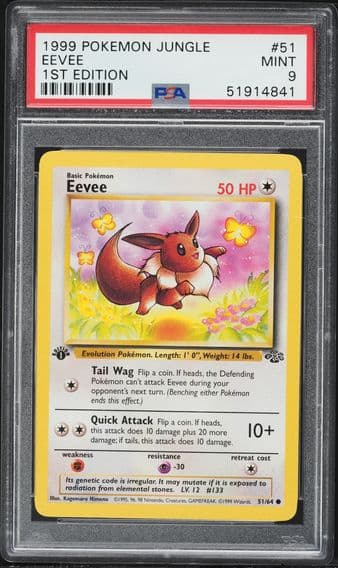 1999 #51 Eevee 1st Edition PSA 9 Jungle Pokemon