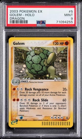 2003 #5 Golem-Holo PSA 9 EX Dragon Pokemon