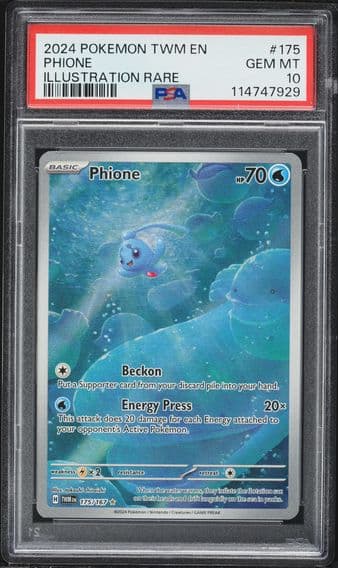 2024 #175 Phione PSA 10 Twm EN-Twilight Masquerade Pokemon