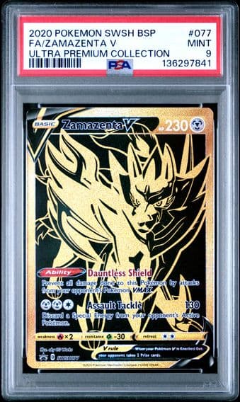 2020 #077 Full Art/Zamazenta V PSA 9 Swsh Black Star Promo Pokemon
