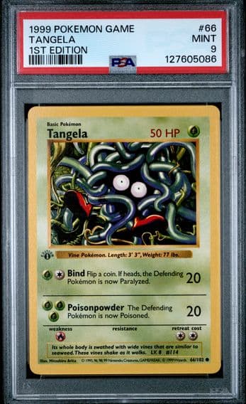 1999 #66 Tangela 1st Edition PSA 9 Game Pokemon